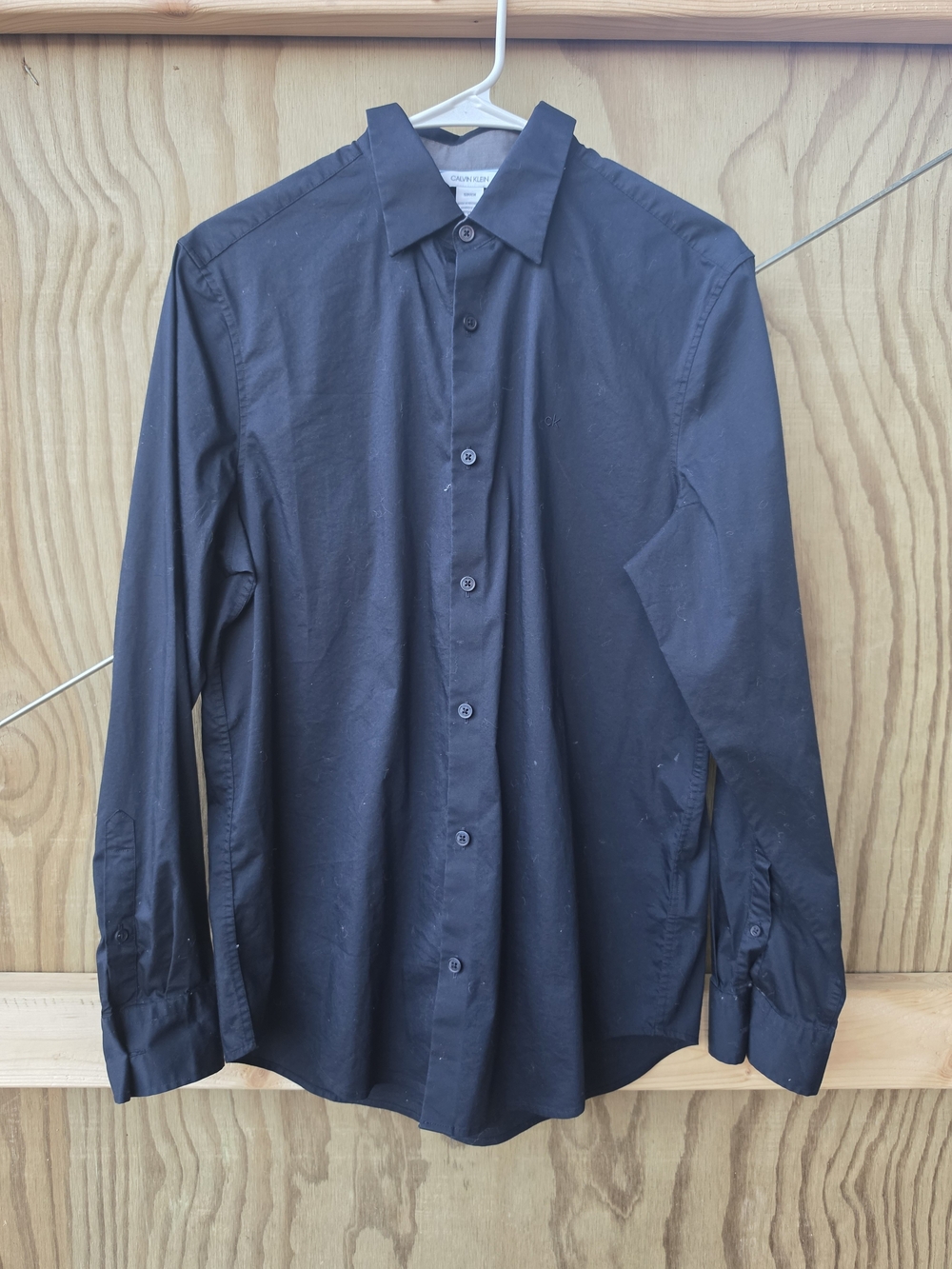 Calvin Klein Black Long-Sleeve Button-Down Shirt